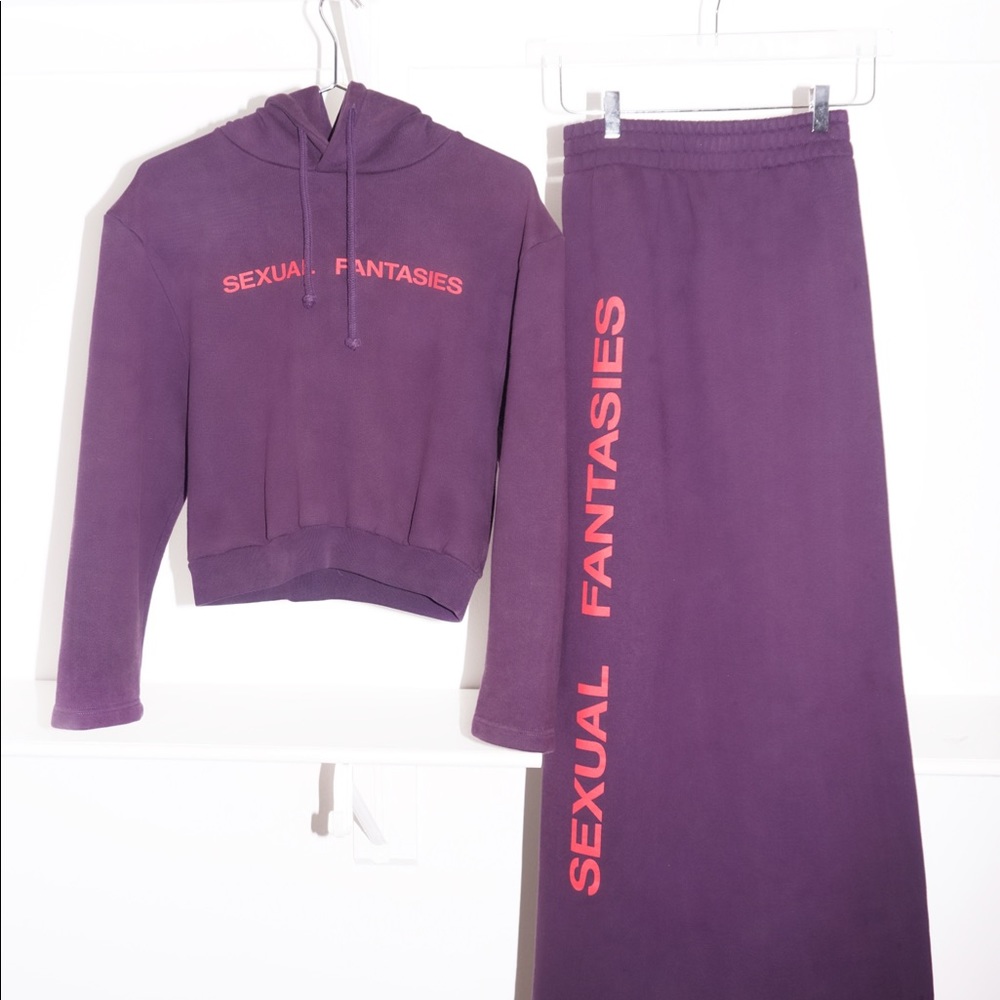 VETEMENTS SEXUAL FANTASIES HOODIE + SKIRT SET